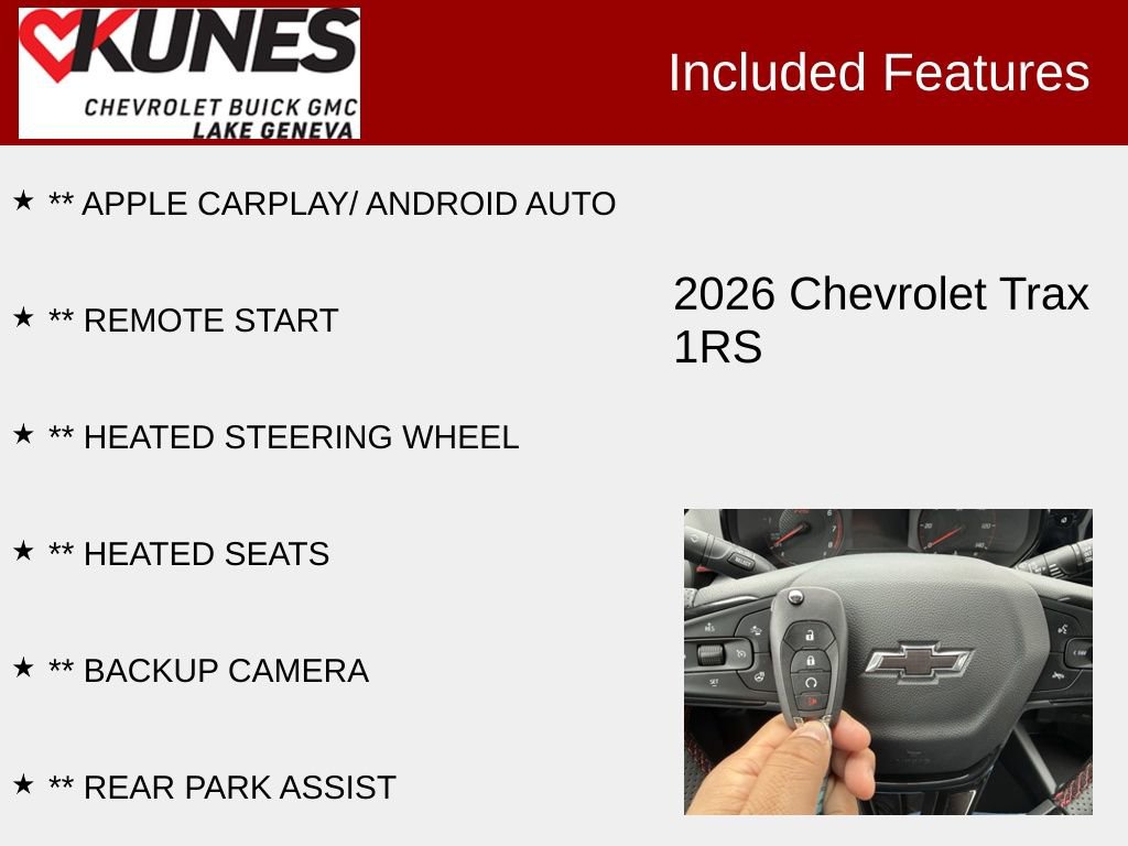 New 2026 Chevrolet Trax RS w/ Driver Confidence Package image 3