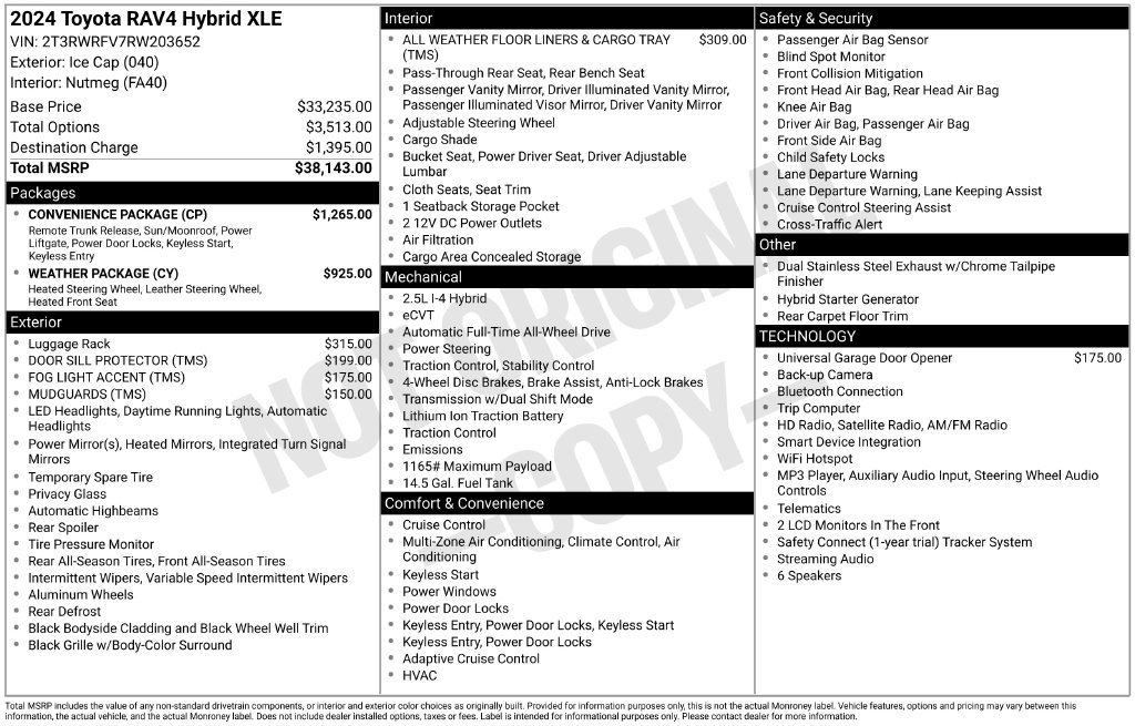 Used 2024 Toyota RAV4 XLE w/ Convenience Package AWD/4WD image 11