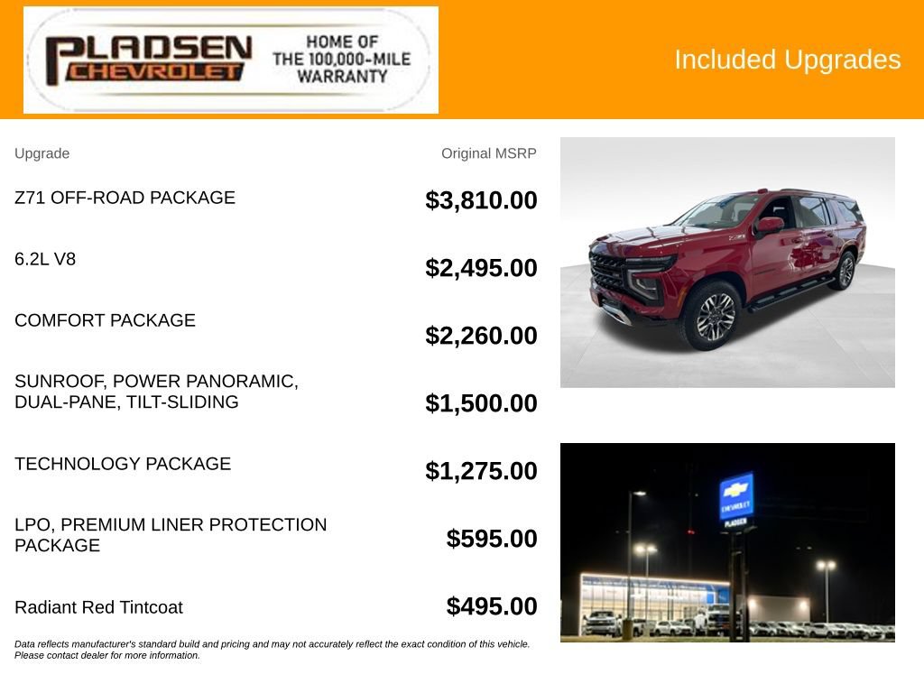 New 2026 Chevrolet Suburban Z71 w/ Z71 Off-Road Package AWD/4WD image 5