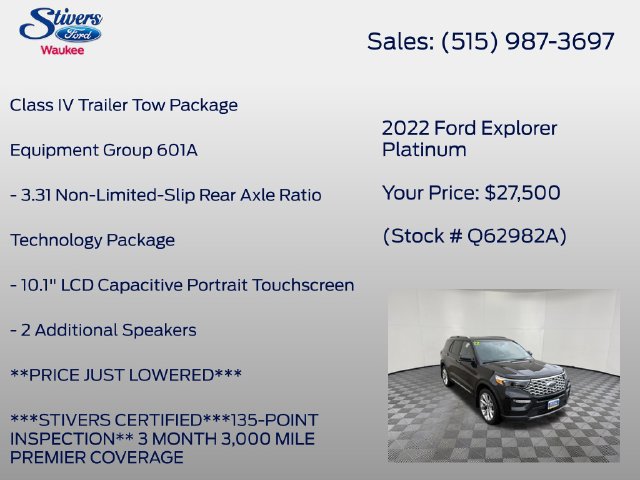 Used 2022 Ford Explorer Platinum w/ Equipment Group 601A AWD/4WD image 8