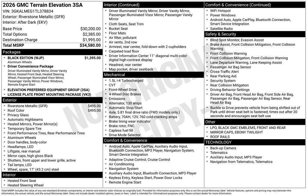 New 2026 GMC Terrain Elevation w/ Black Edition image 33