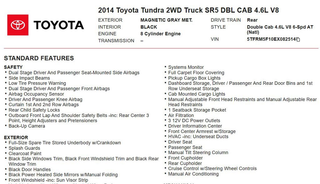 Used 2014 Toyota Tundra SR5 w/ SR5 Upgrade Package RWD image 17