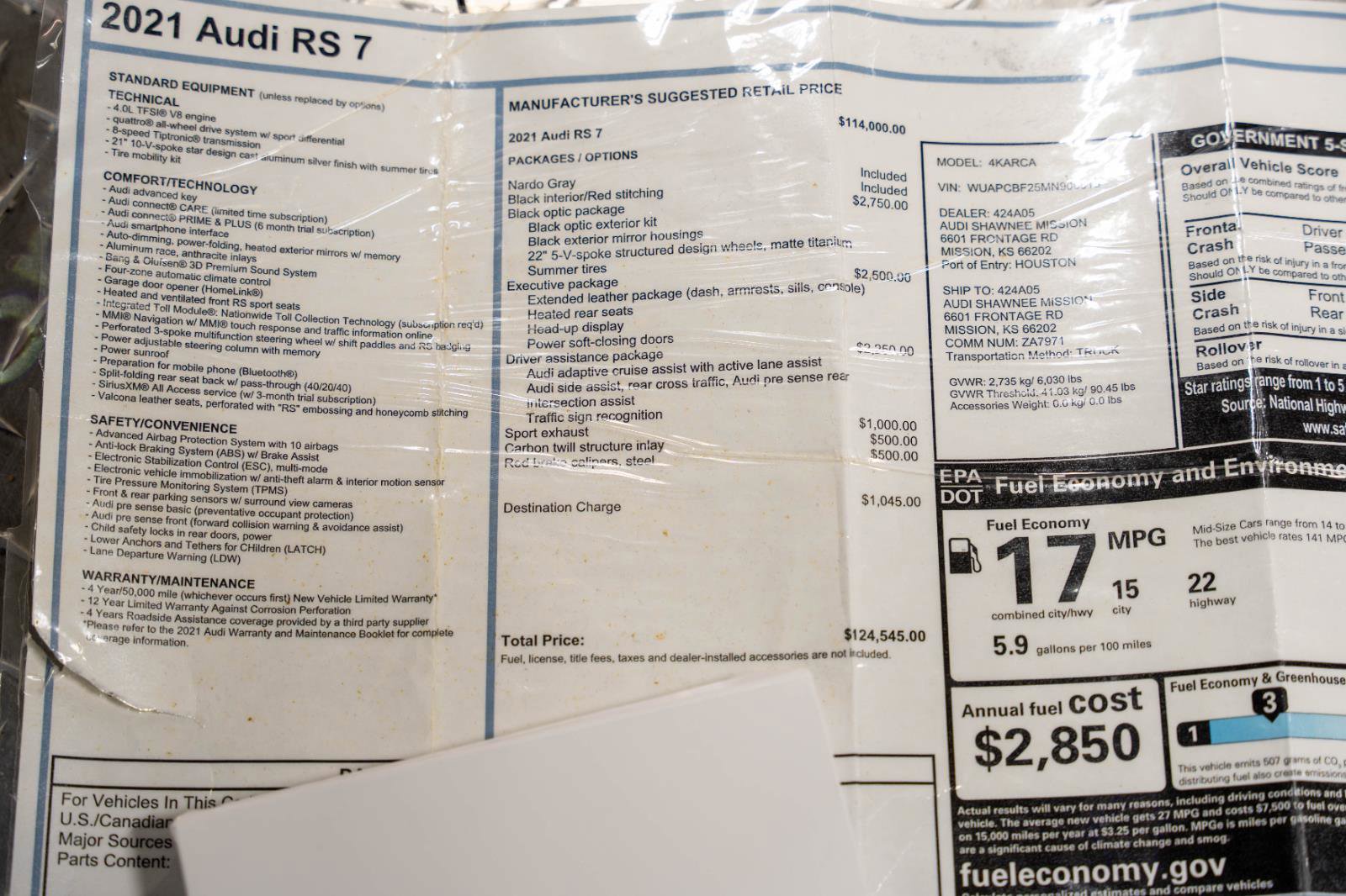 Used 2021 Audi RS 7 Sportback w/ Black Optic Package image 91