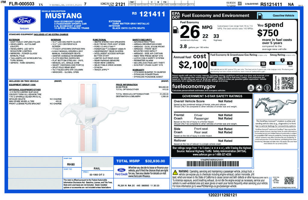 Used 2024 Ford Mustang Coupe RWD image 19