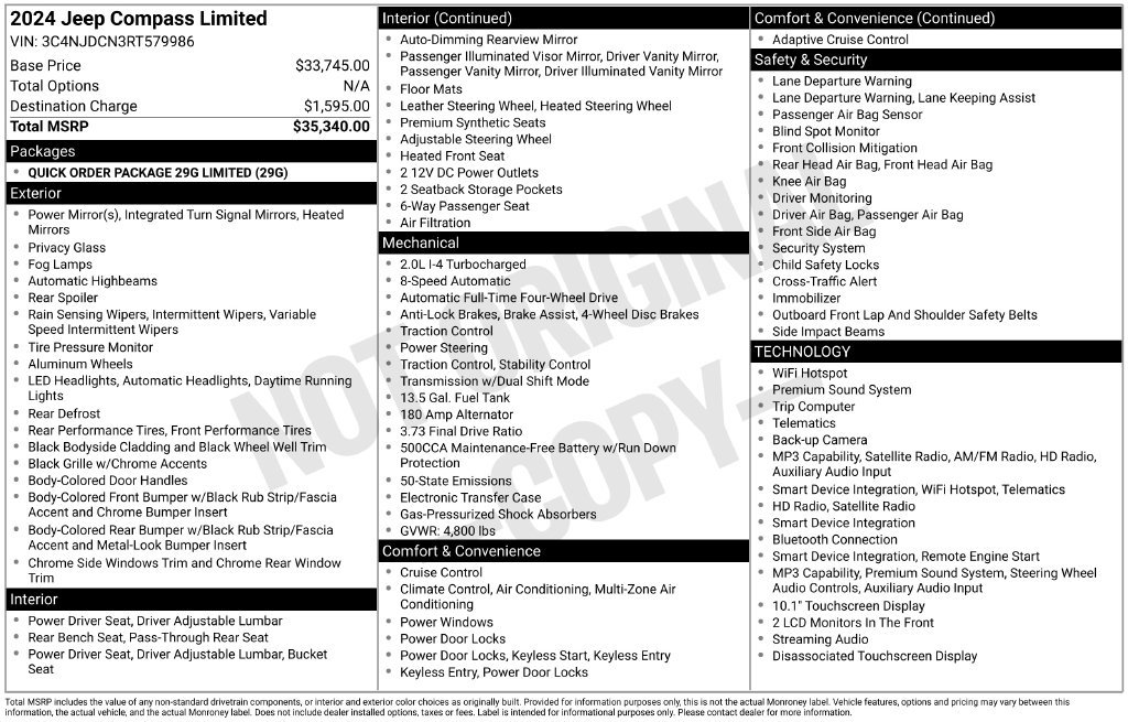 Certified 2024 Jeep Compass Limited AWD/4WD image 39