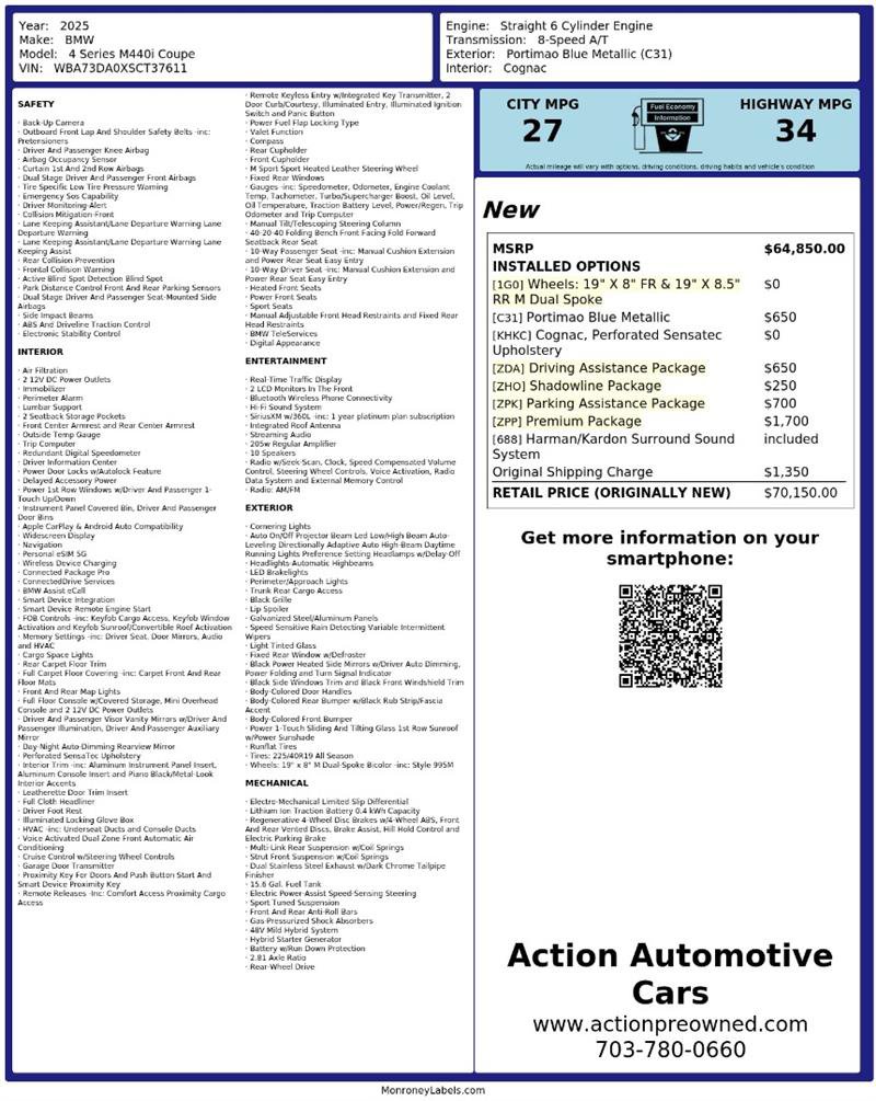 Used 2025 BMW M440i Coupe w/ Premium Package RWD image 2