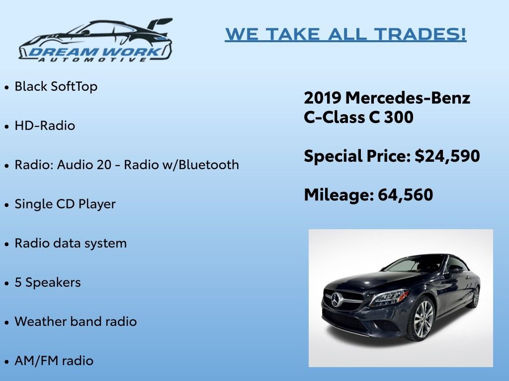 Used 2019 Mercedes-Benz C 300 4MATIC Cabriolet w/ Premium Package image 2