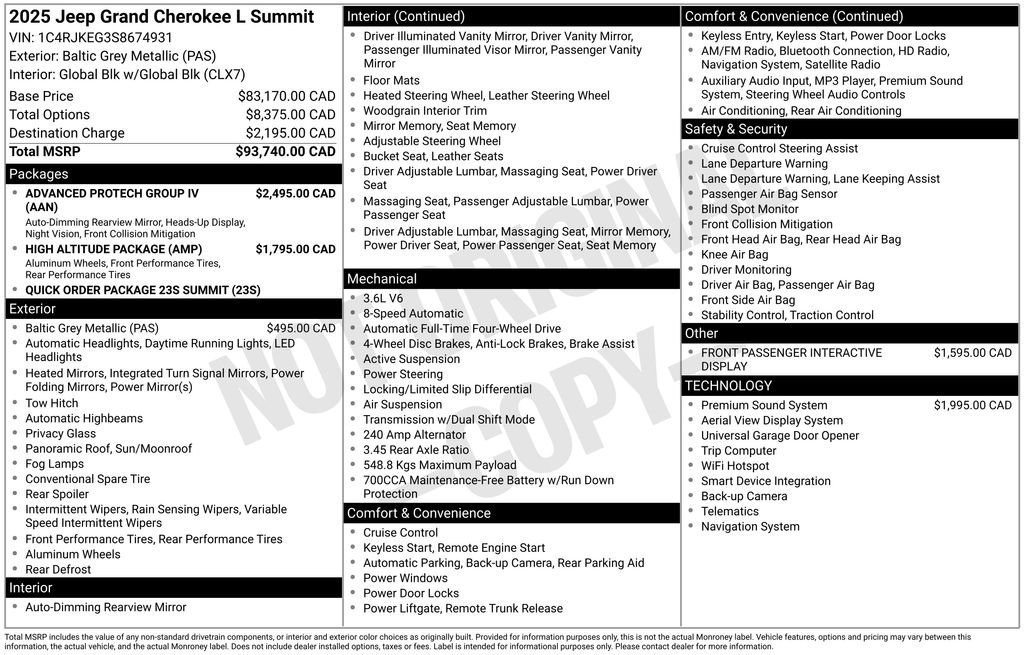 Used 2025 Jeep Grand Cherokee L Summit w/ Advanced Protech Group IV image 43