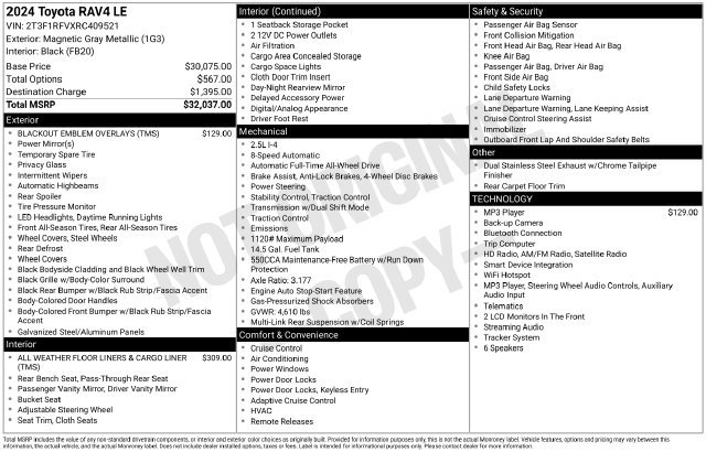 Certified 2024 Toyota RAV4 LE AWD/4WD image 32