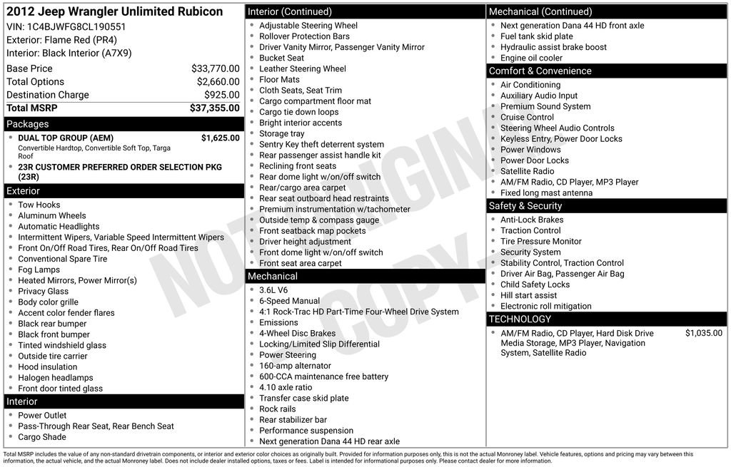 Used 2012 Jeep Wrangler Unlimited Rubicon w/ Dual Top Group image 6