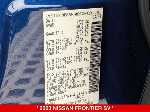 Certified 2023 Nissan Frontier SV w/ Technology Package AWD/4WD image 40