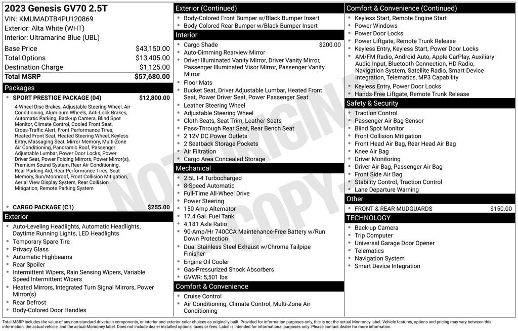 Used 2023 Genesis GV70 2.5T w/ Sport Prestige Package AWD/4WD image 7