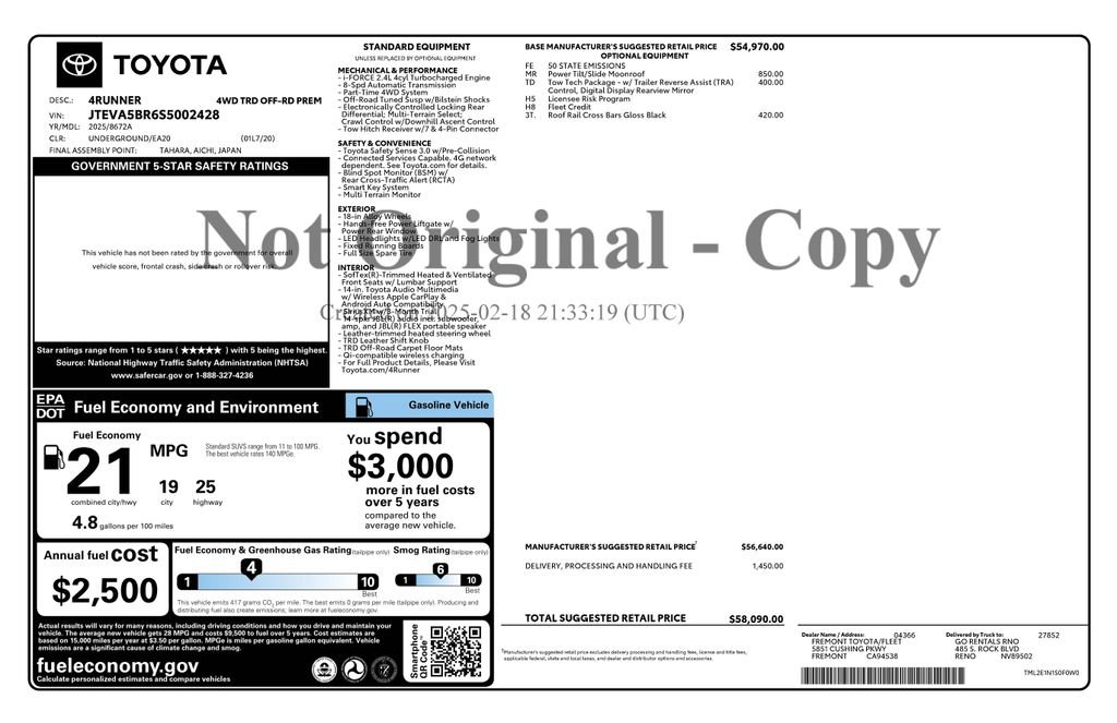 Used 2025 Toyota 4Runner TRD Off-Road Premium w/ Tow Technology Package AWD/4WD image 4
