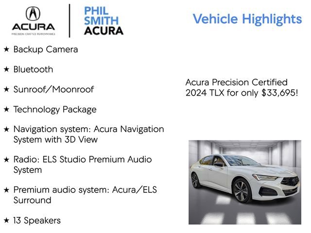 Certified 2024 Acura TLX w/ Technology Package image 9