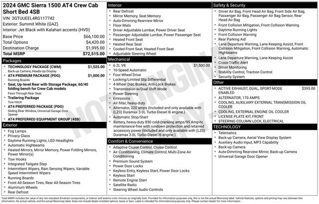 Used 2024 GMC Sierra 1500 AT4 w/ Technology Package AWD/4WD image 33