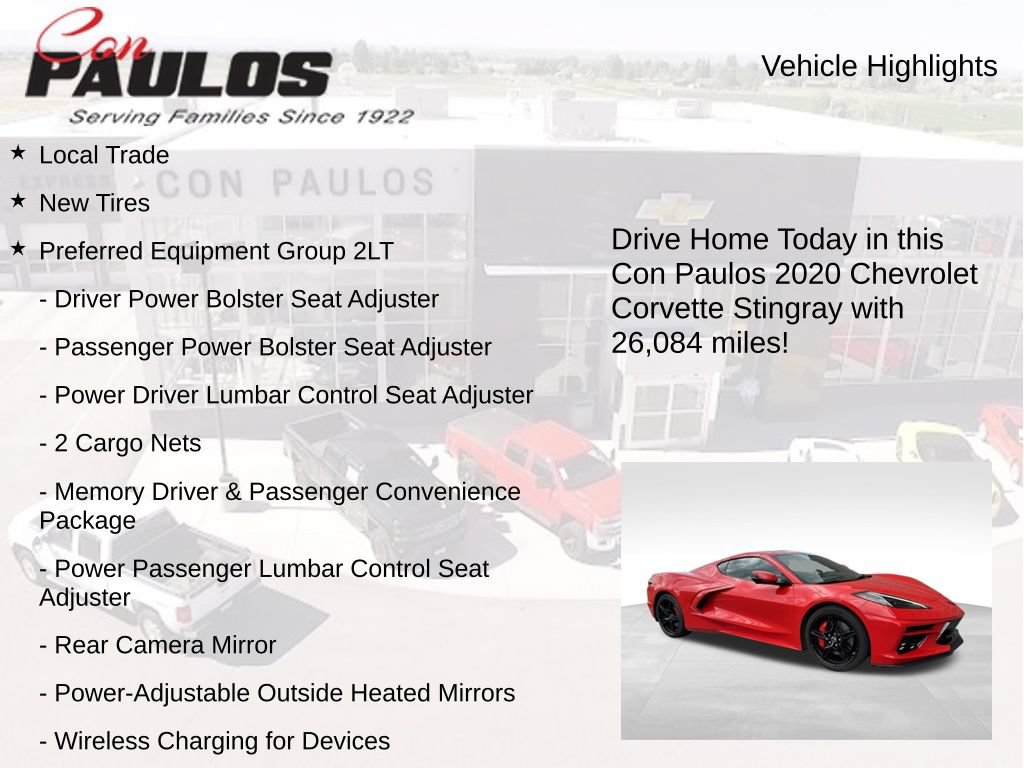 Used 2020 Chevrolet Corvette Stingray Preferred Cpe w/ 2LT Preferred Equipment Group RWD image 8