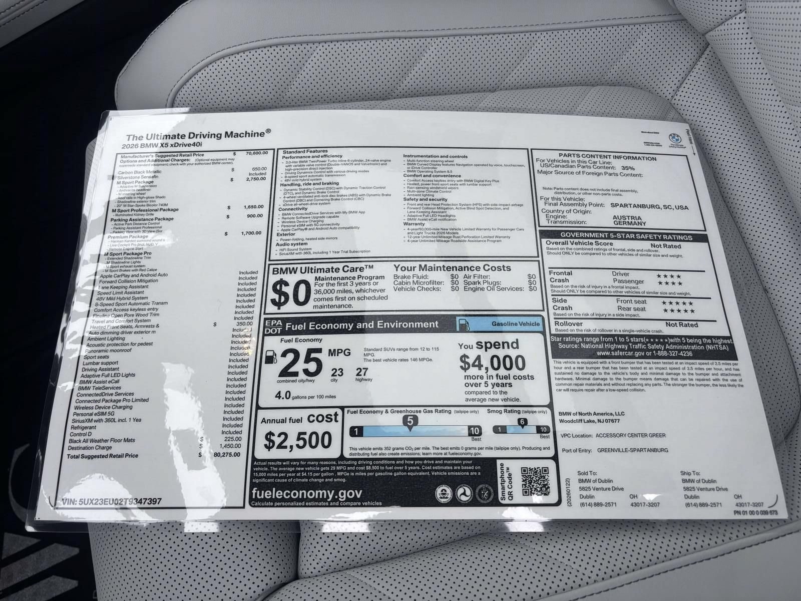 New 2026 BMW X5 xDrive40i w/ M Sport Package AWD/4WD image 34
