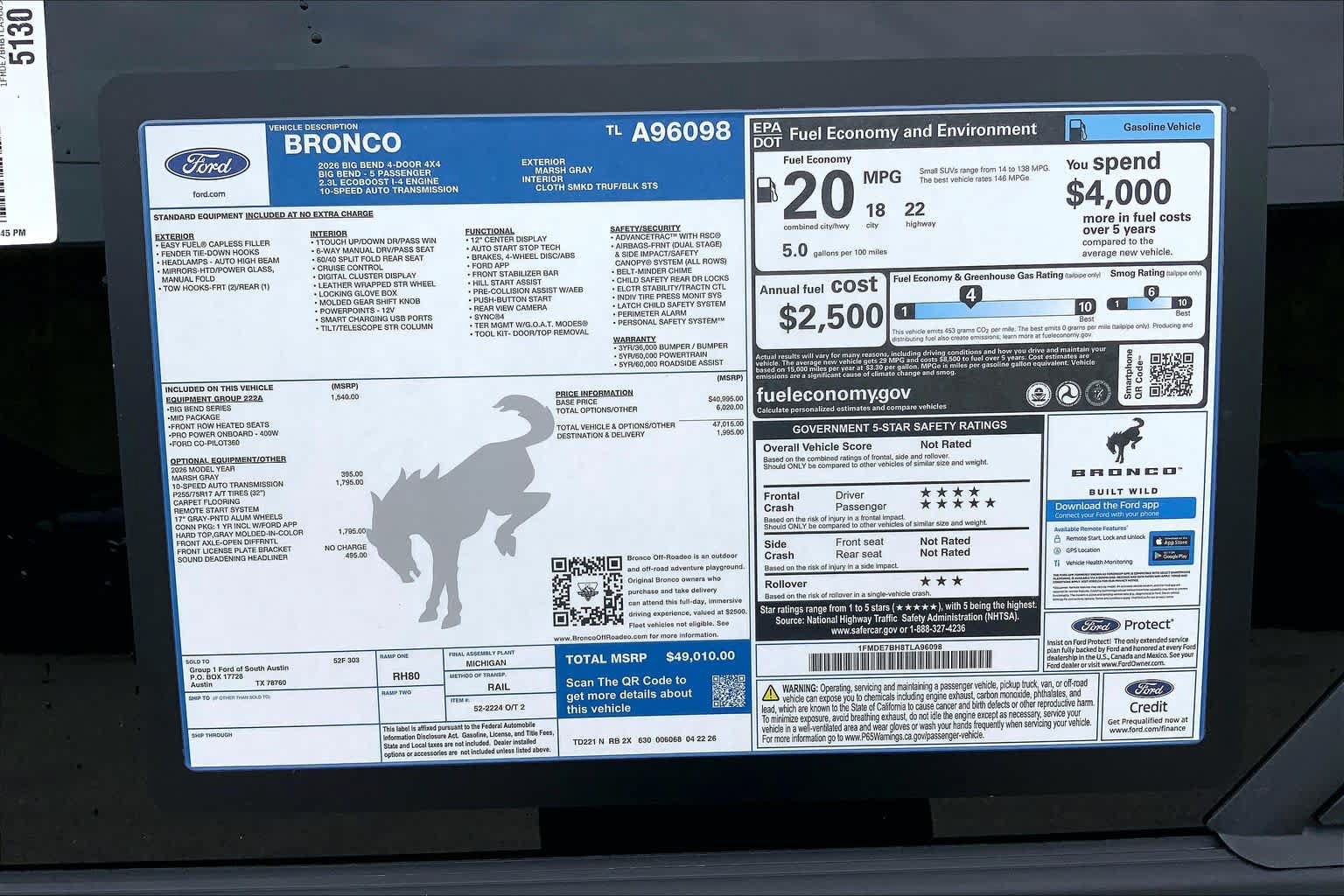 New 2026 Ford Bronco Big Bend AWD/4WD image 21