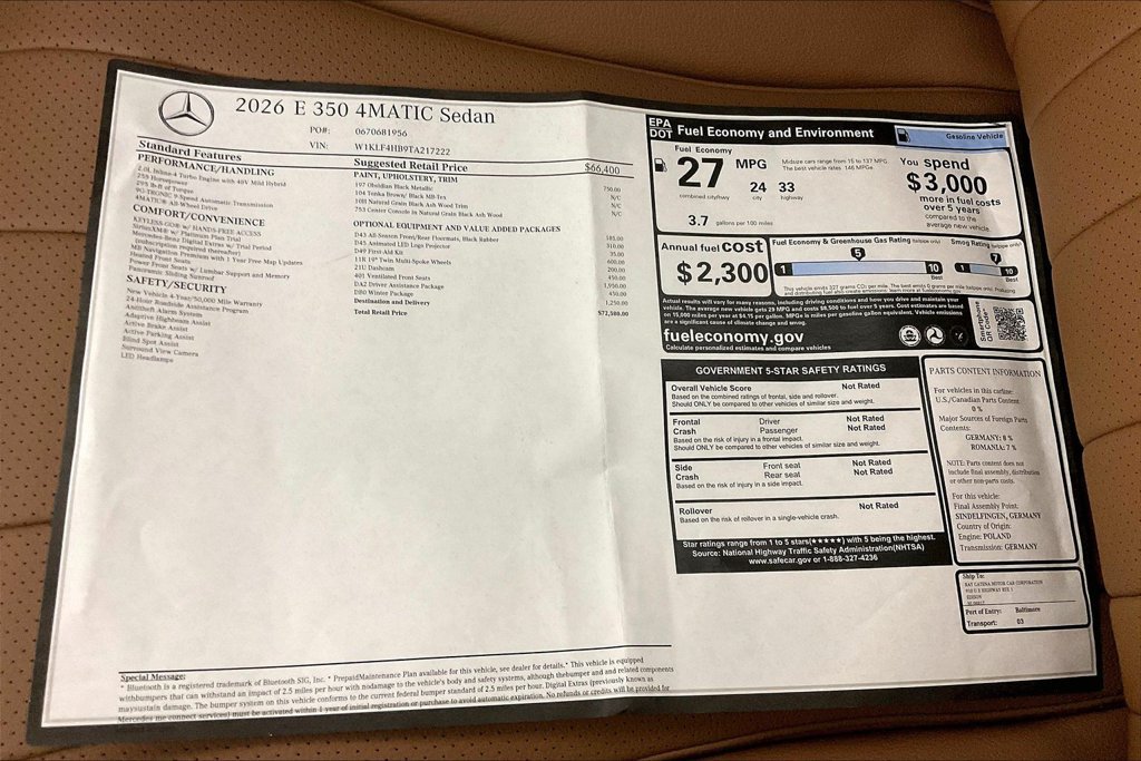 Certified 2026 Mercedes-Benz E 350 4MATIC Sedan image 22