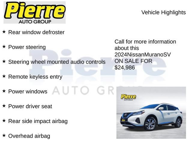 Used 2024 Nissan Murano SV AWD/4WD image 14