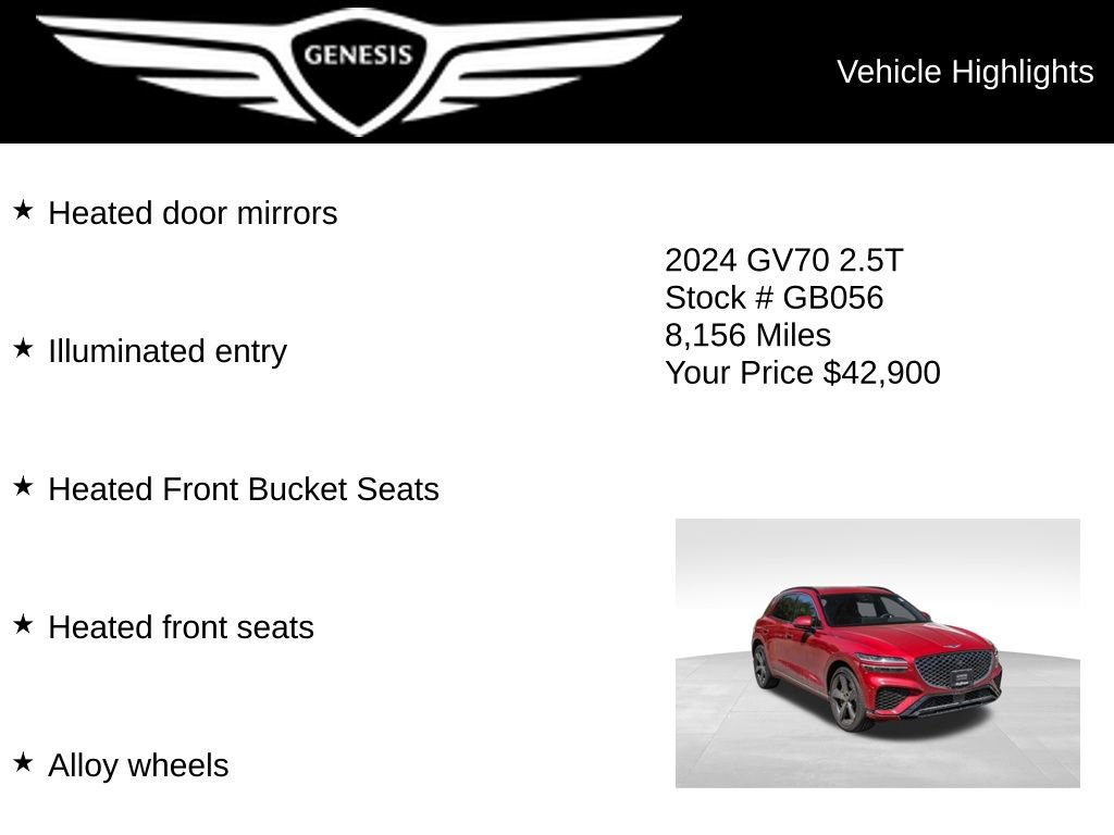 Used 2024 Genesis GV70 2.5T w/ Sport Prestige Package AWD/4WD image 10