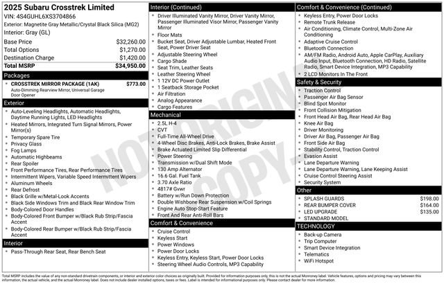 Certified 2025 Subaru Crosstrek 2.5i Limited w/ Crosstrek Mirror Package image 21