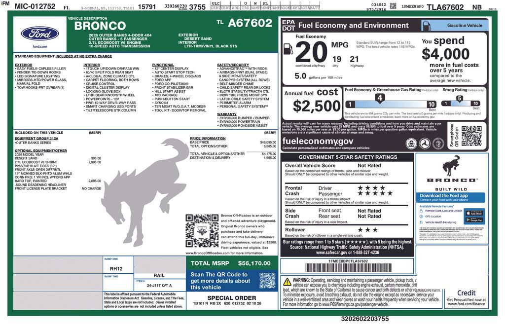 New 2026 Ford Bronco Outer Banks AWD/4WD image 4