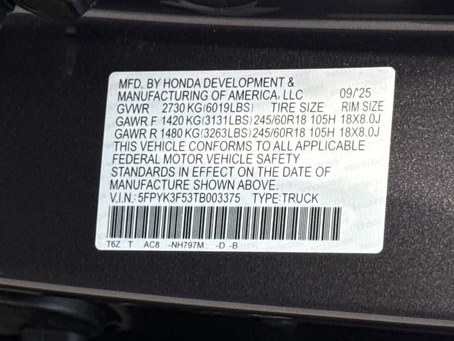 New 2026 Honda Ridgeline RTL image 28