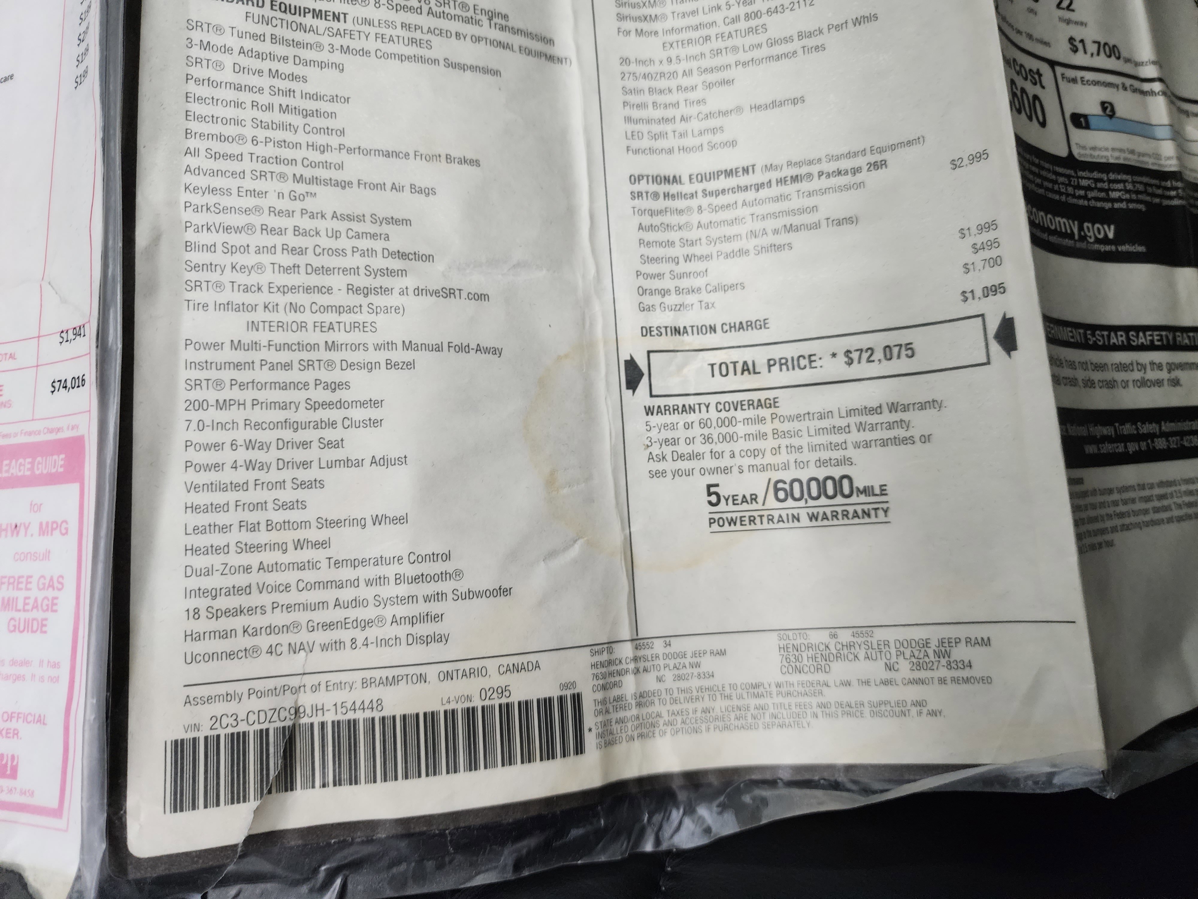 Used 2018 Dodge Challenger SRT Hellcat image 58