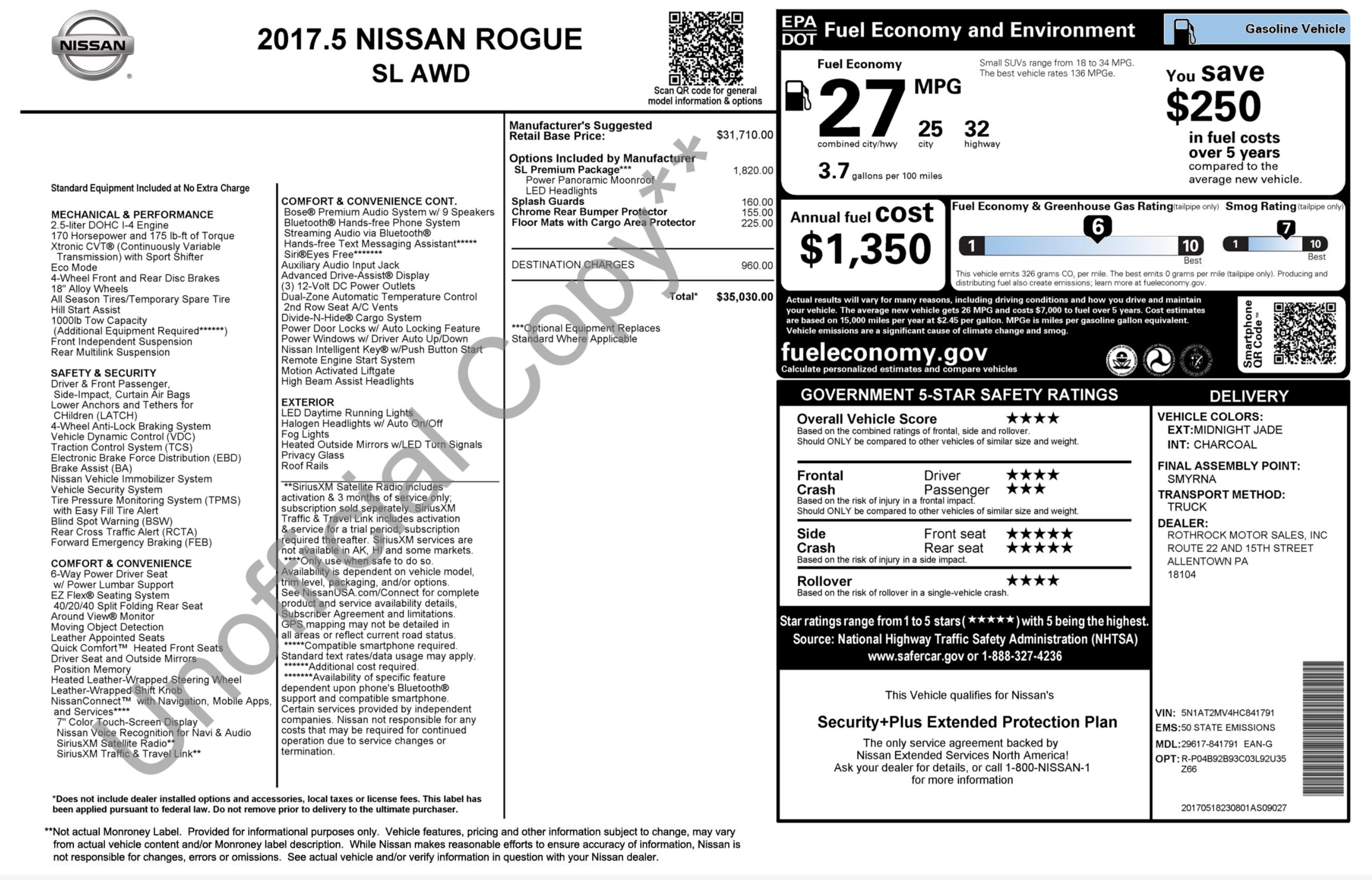 Used 2017 Nissan Rogue SL w/ SL Premium Package AWD/4WD image 2