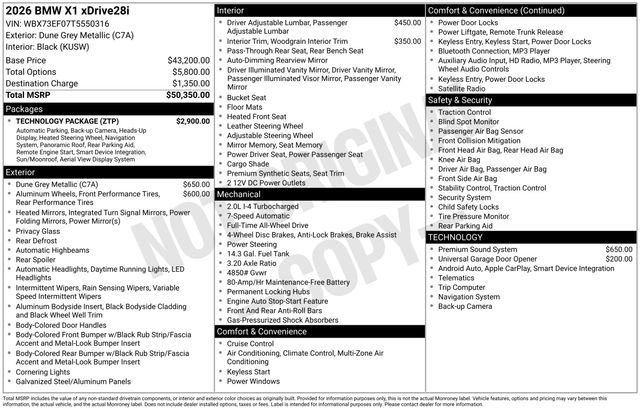 New 2026 BMW X1 xDrive28i w/ Technology Package AWD/4WD image 4