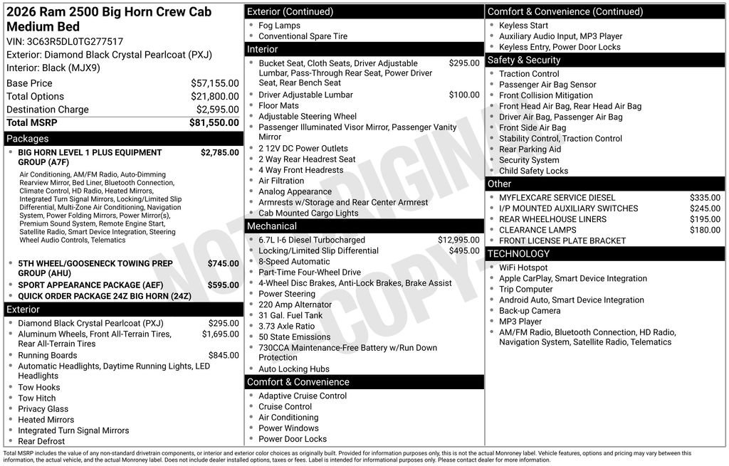New 2026 RAM 2500 Big Horn AWD/4WD image 31