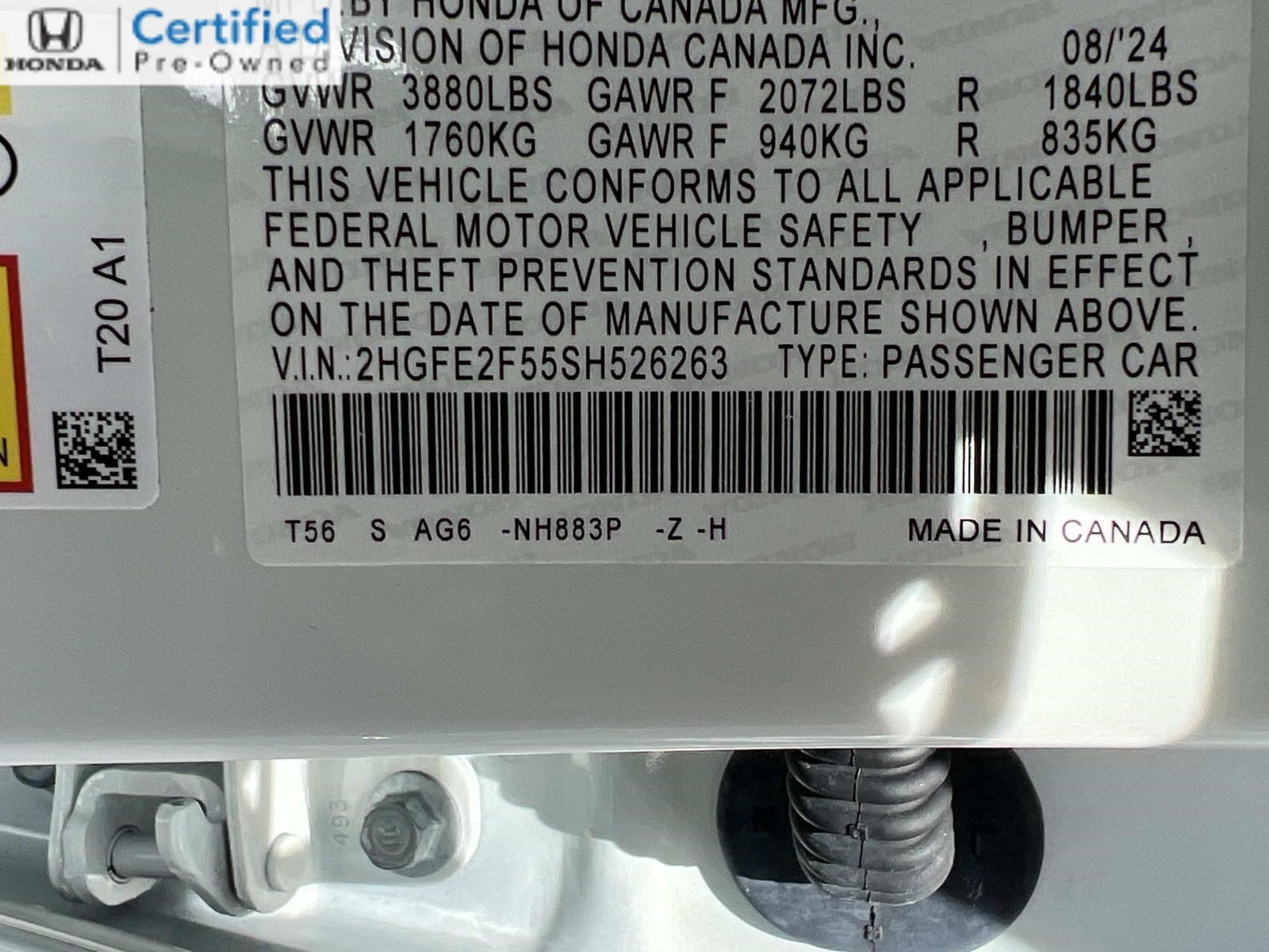 Certified 2025 Honda Civic Sport image 29