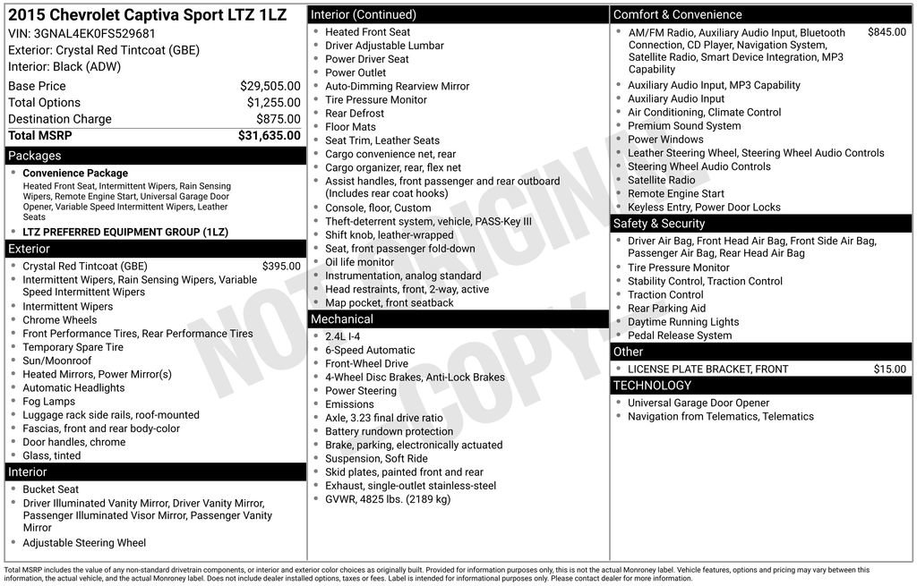 Used 2015 Chevrolet Captiva Sport LTZ image 5