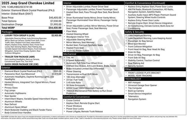 New 2025 Jeep Grand Cherokee Limited w/ Luxury Tech Group II AWD/4WD image 17