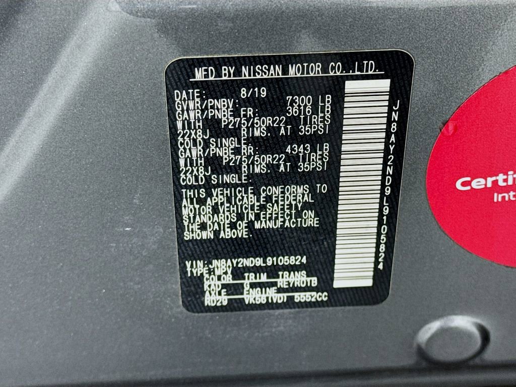 Used 2020 Nissan Armada Platinum w/ 22" Wheel Package image 36