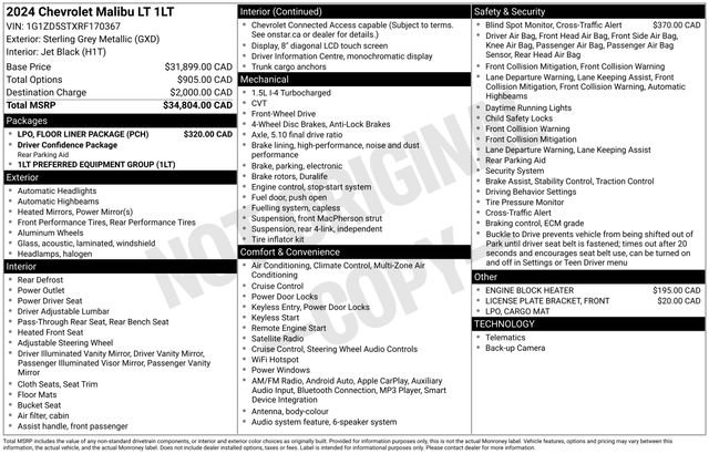 Used 2024 Chevrolet Malibu LT w/ LPO, Floor Liner Package image 31