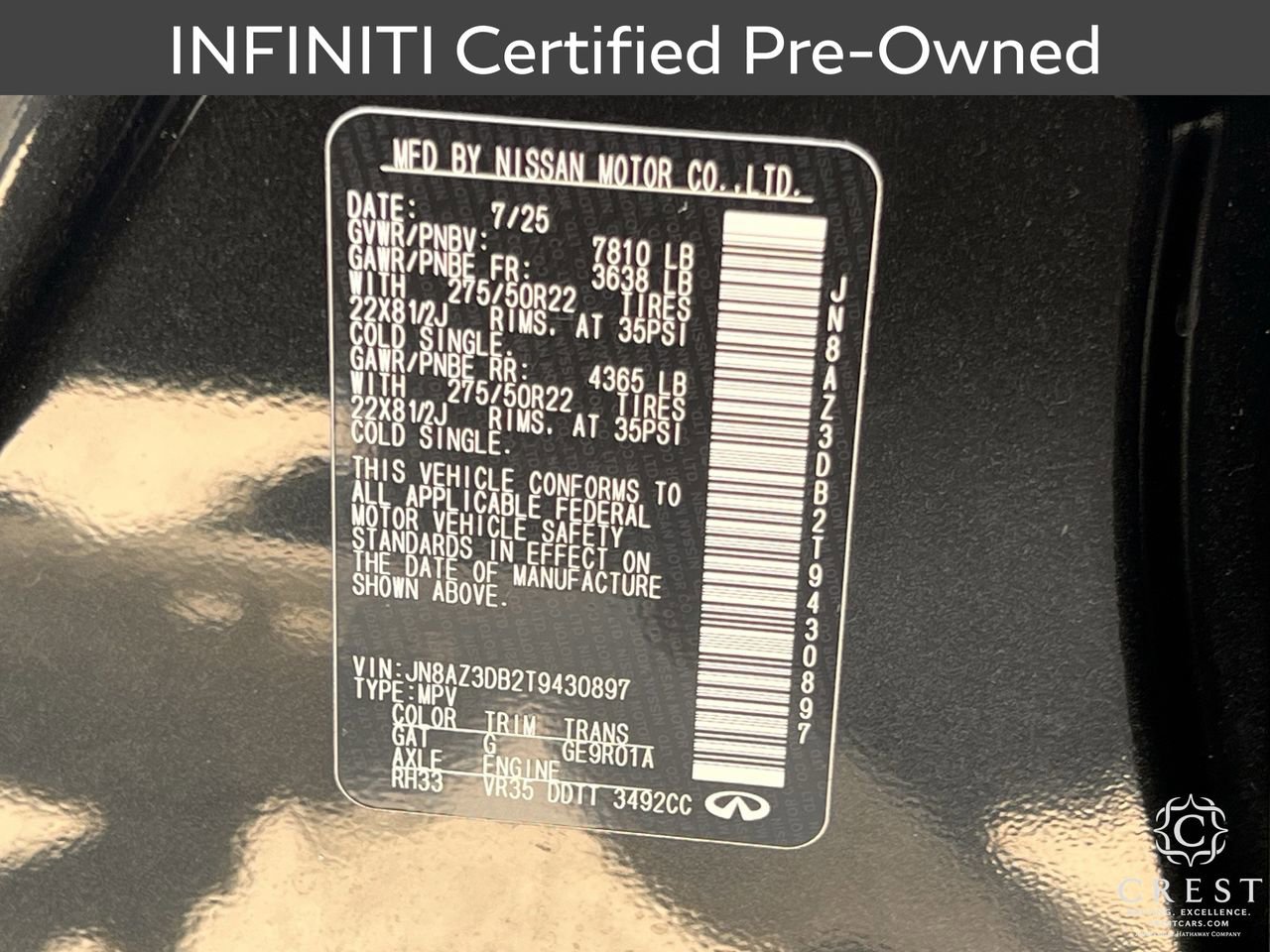 Certified 2026 INFINITI QX80 4WD w/ Sport Exterior Package image 31