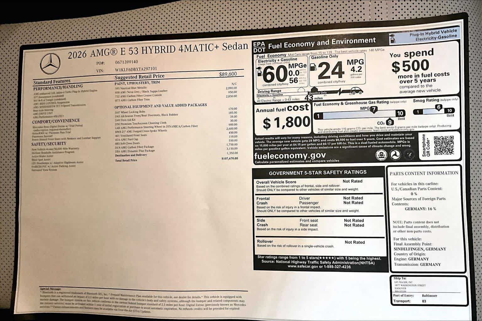 New 2026 Mercedes-Benz E 53 AMG e 4MATIC Sedan image 19