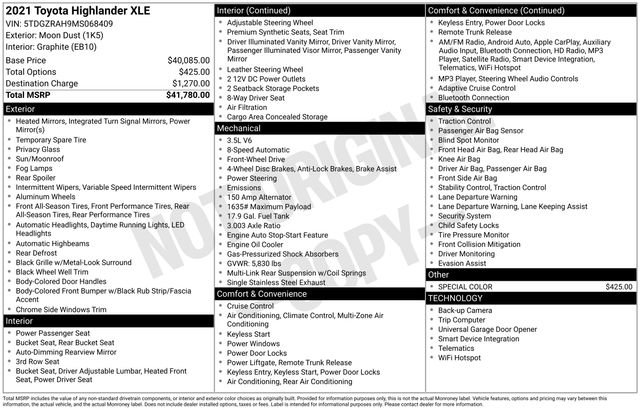 Used 2021 Toyota Highlander XLE FWD image 67