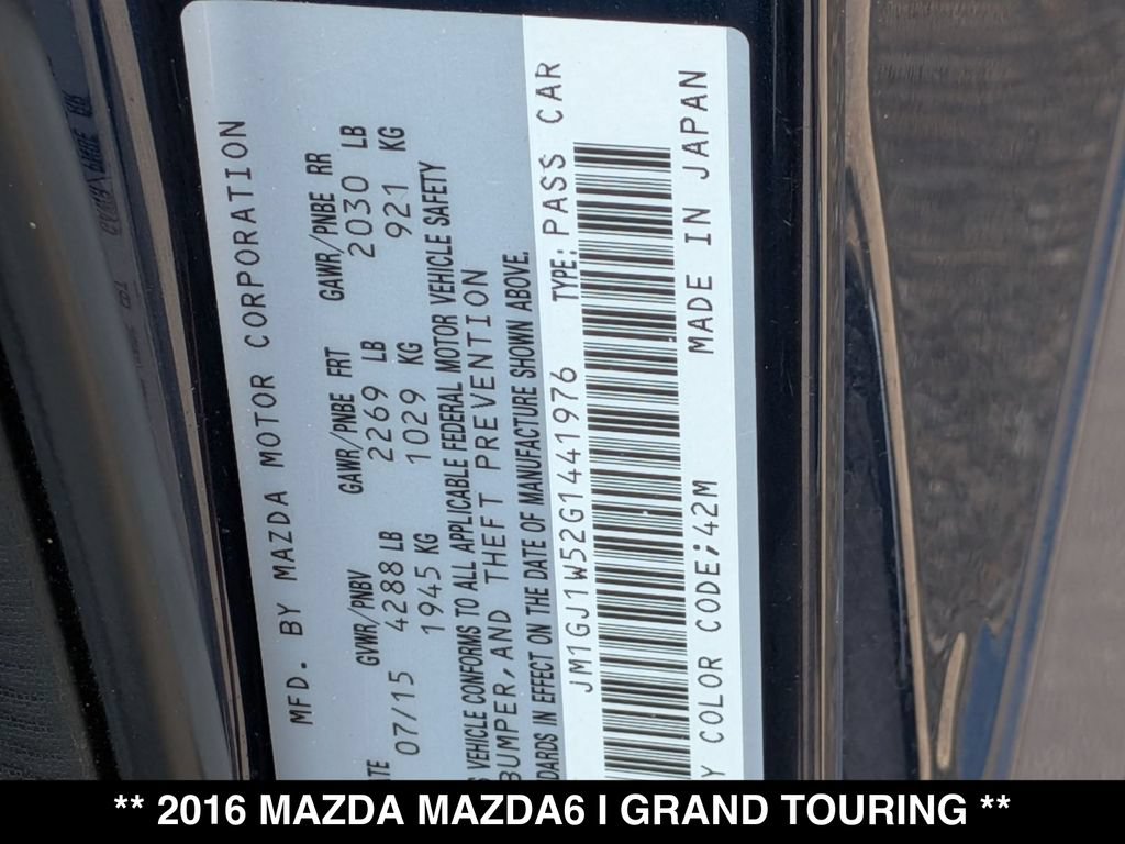 Used 2016 MAZDA MAZDA6 Grand Touring FWD image 24