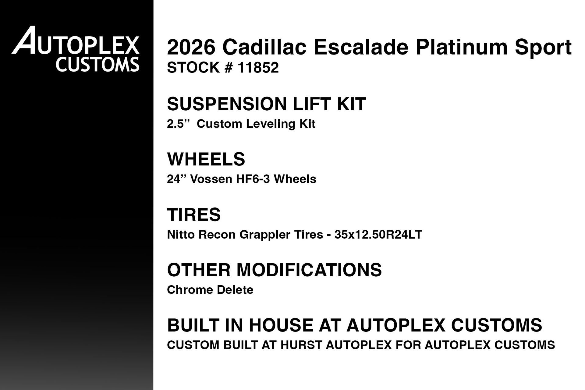 Used 2026 Cadillac Escalade Platinum Sport w/ LPO, Floor Liner Package AWD/4WD image 2