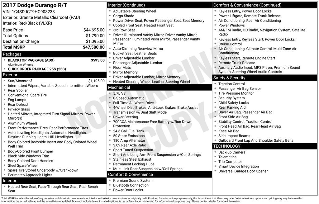 Used 2017 Dodge Durango R/T w/ Blacktop Package image 2