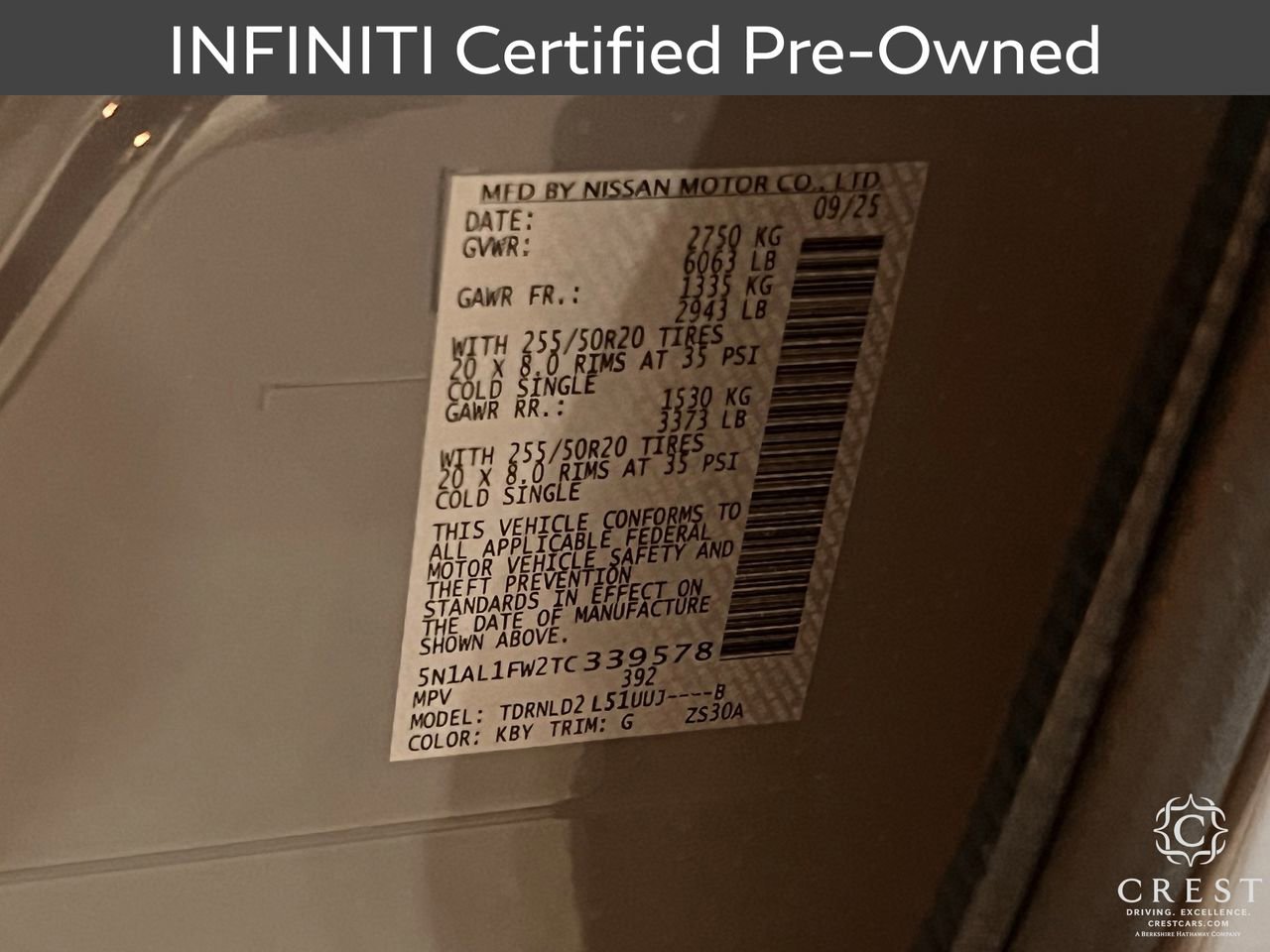 Certified 2026 INFINITI QX60 Sport w/ Dark Cargo Package image 32