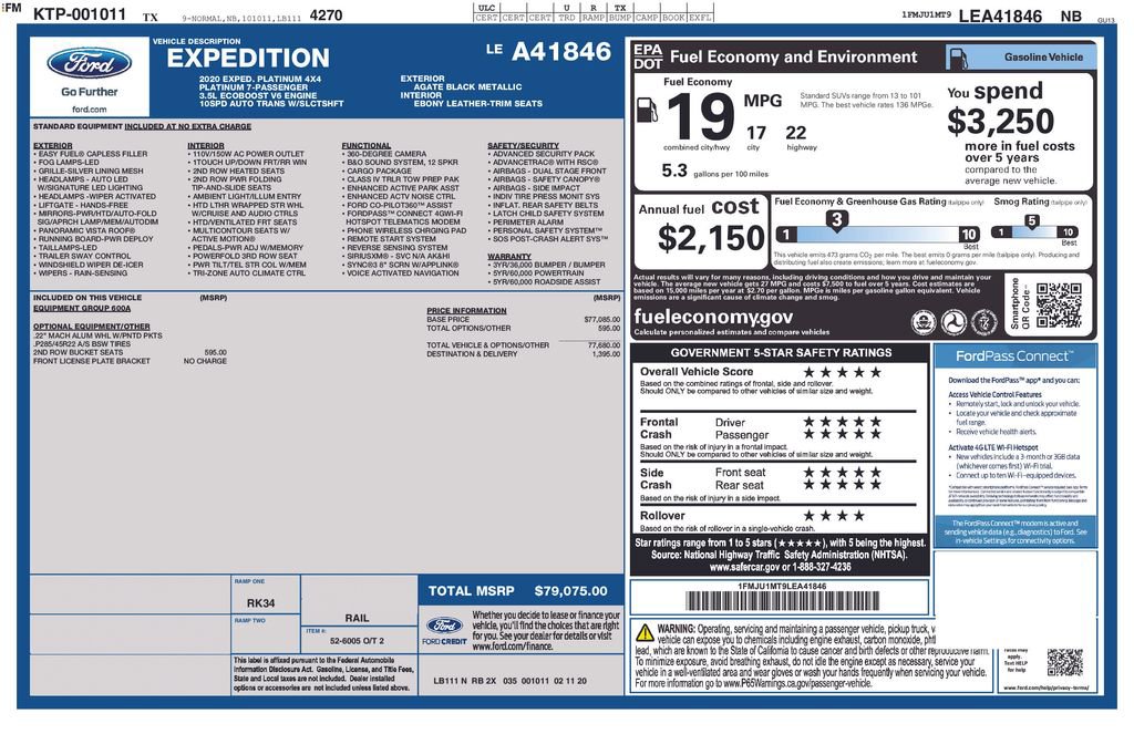 Used 2020 Ford Expedition Platinum AWD/4WD image 44