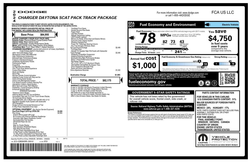 Used 2024 Dodge Charger Daytona Scat Pack w/ Plus Group AWD/4WD image 3