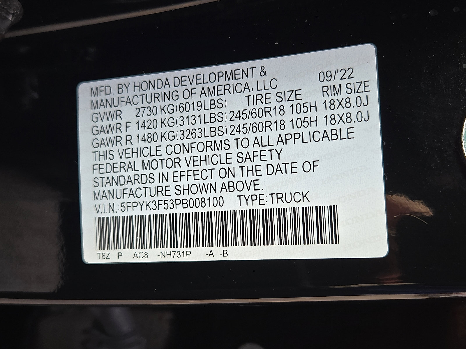 Certified 2023 Honda Ridgeline RTL image 26