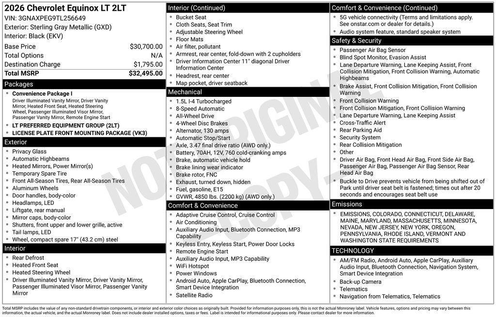 New 2026 Chevrolet Equinox LT image 3
