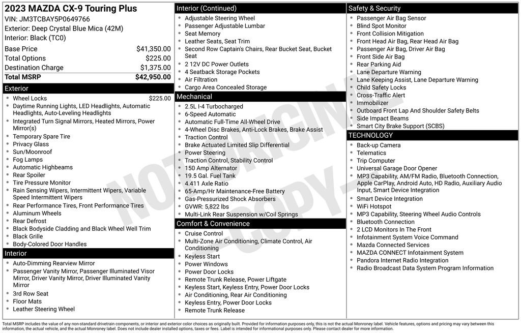 Used 2023 MAZDA CX-9 Touring Plus image 22