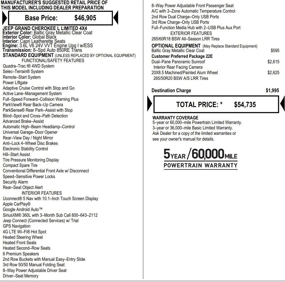 New 2025 Jeep Grand Cherokee L Limited image 2